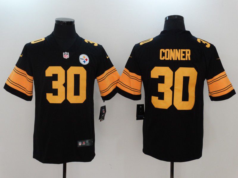 Men Pittsburgh Steelers 30 Conner Black yellow Nike Vapor Untouchable Limited NFL Jerseys
